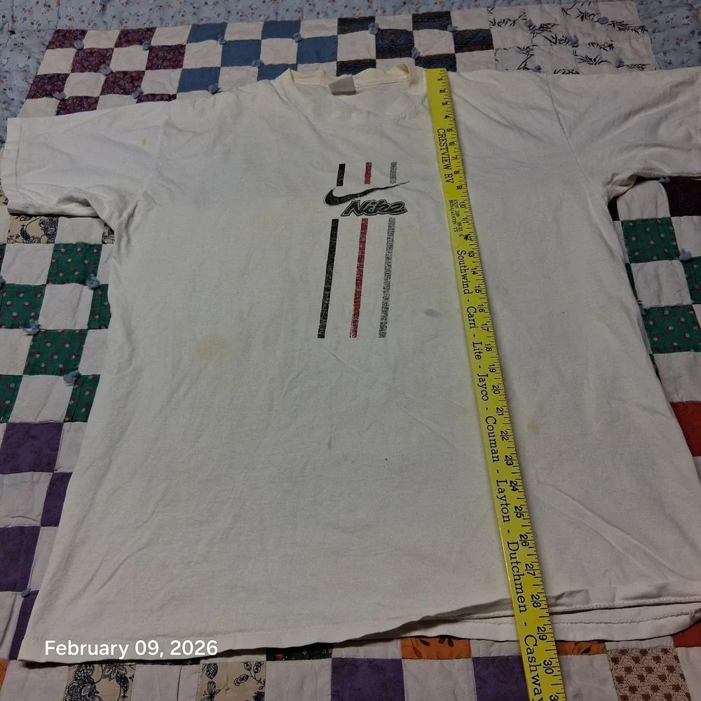 Vintage Y2K Nike T Shirt Size XL White‎ Distressed Single Stitch